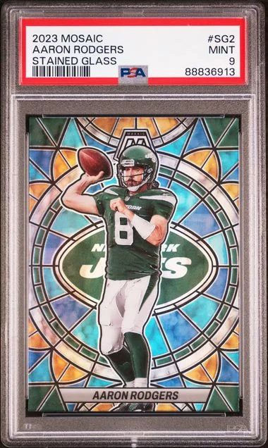 2023 Panini Mosaic Aaron Rodgers Stained Glass #SG2 card image