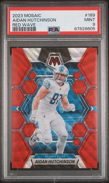 2023 Panini Mosaic Aidan Hutchinson Red Wave #189 card image