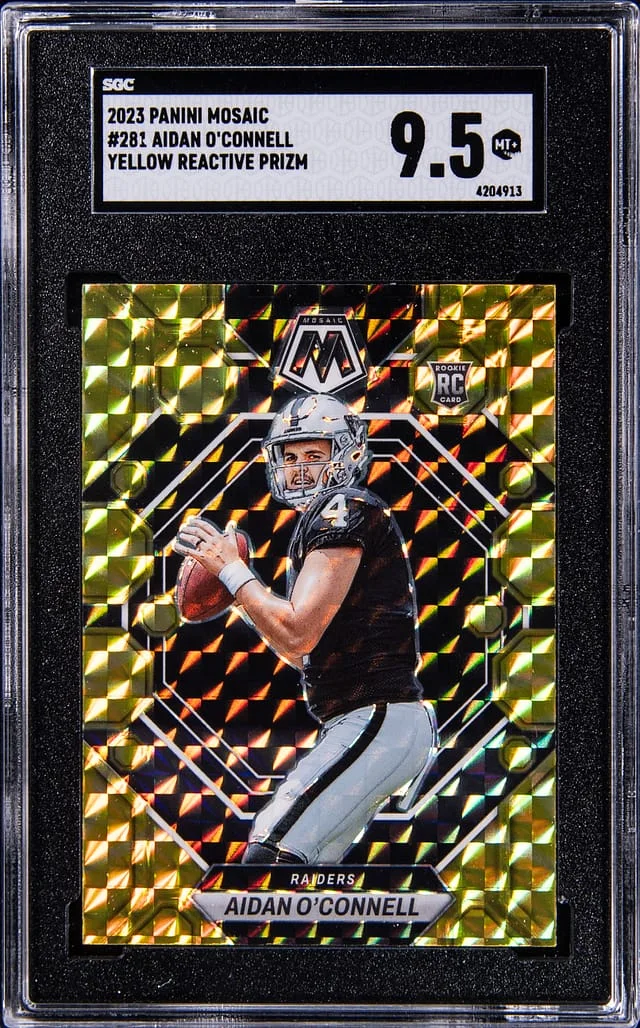 2023 Panini Mosaic Aidan O'Connell Yellow Reactive Prizm #281 card image
