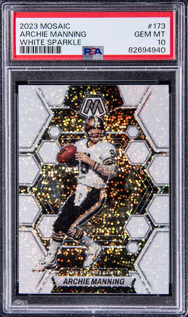2023 Panini Mosaic Archie Manning White Sparkle #173 card image
