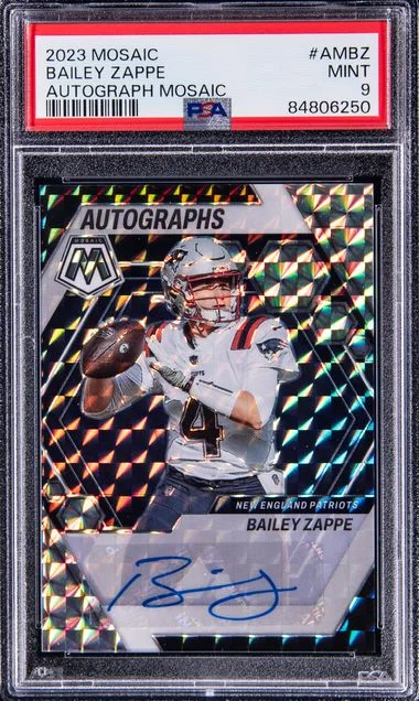 2023 Panini Mosaic Bailey Zappe Autograph #AMBZ card image