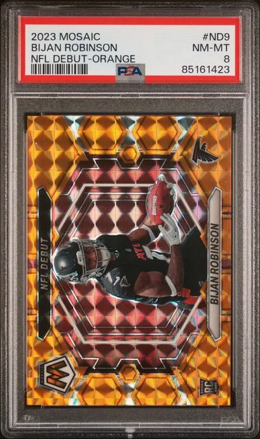2023 Panini Mosaic Bijan Robinson NFL Debut Orange #ND-9 card image