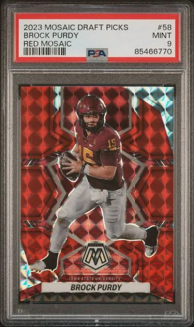 2023 Panini Mosaic Brock Purdy Draft Picks Red Mosaic #58 card image