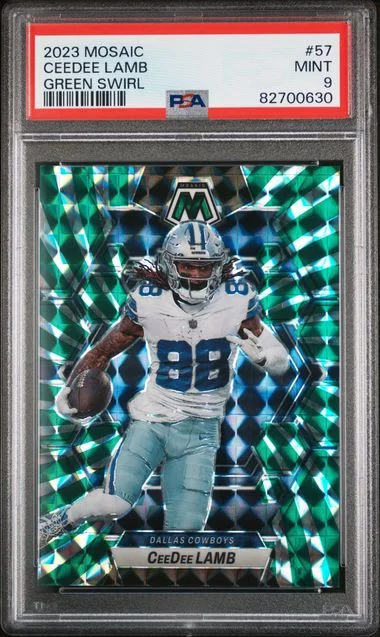 2023 Panini Mosaic Ceedee Lamb Green Swirl #57 card image