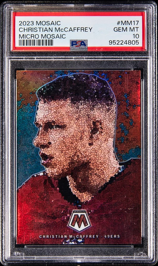 2023 Panini Mosaic Christian McCaffrey Micro Mosaic #MM-17 card image