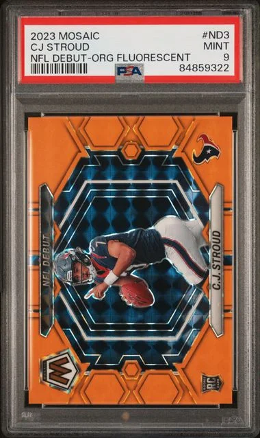 2023 Panini Mosaic C.J. Stroud NFL Debut Reactive Blue #ND3 card image