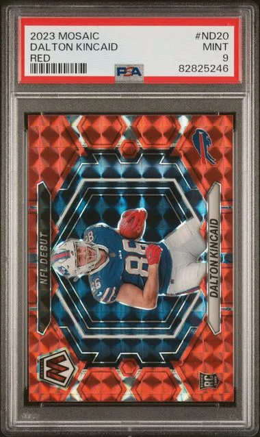 2023 Panini Mosaic Dalton Kincaid NFL Debut Red #ND-20 card image