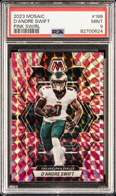 2023 Panini Mosaic D'Andre Swift Pink Swirl #188 card image