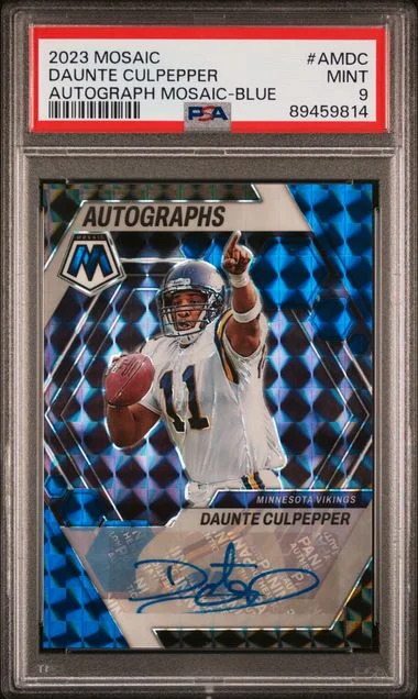 2023 Panini Mosaic Daunte Culpepper Autograph Mosaic Blue #AM-DC card image
