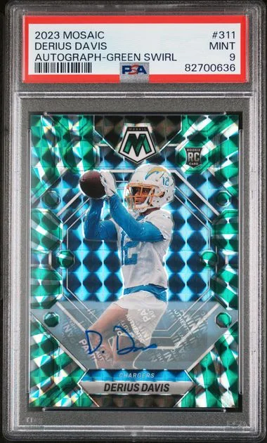 2023 Panini Mosaic Derius Davis Autograph-Green Swirl #311 card image