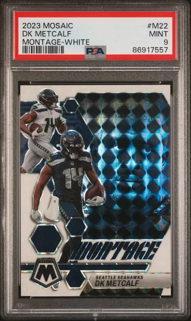 2023 Panini Mosaic Dk Metcalf Montage White #M22 card image