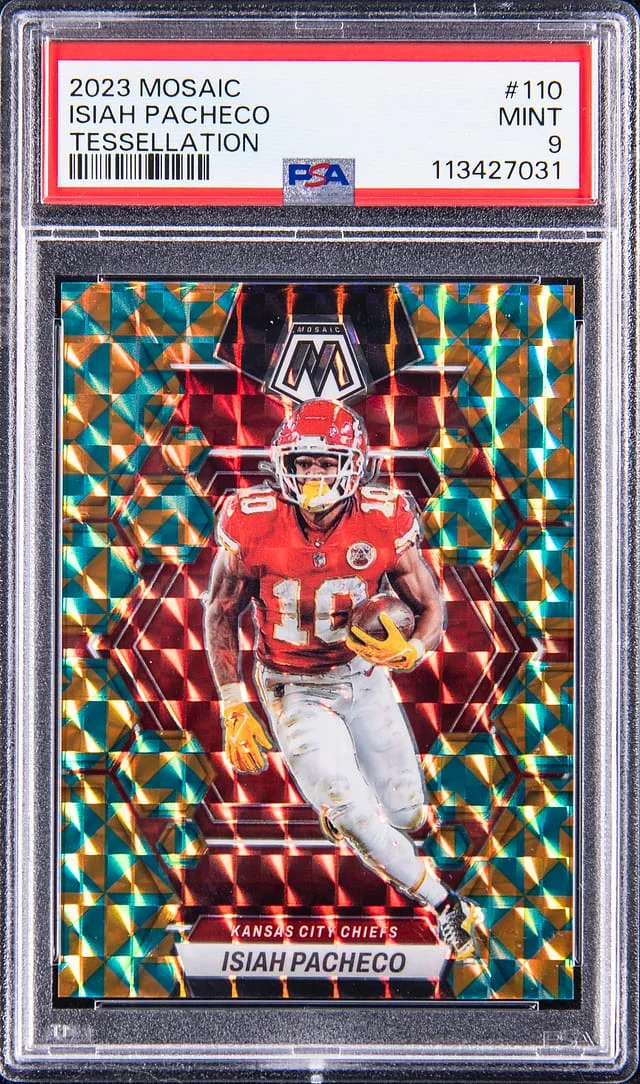 2023 Panini Mosaic Isiah Pacheco Tessellation #110 card image