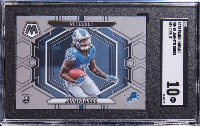 2023 Panini Mosaic Jahmyr Gibbs NFL Debut #ND-10 card image
