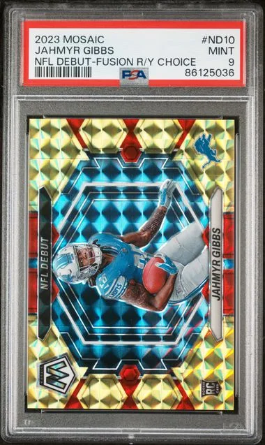2023 Panini Mosaic Jahmyr Gibbss NFL Debut Mosaic #ND10 card image