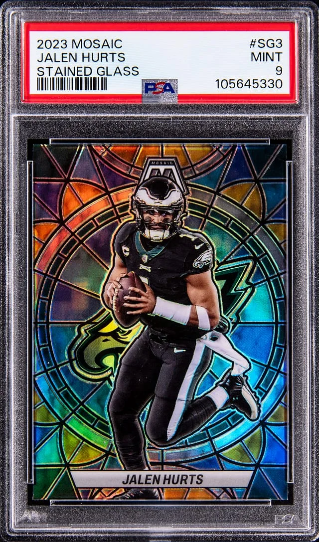 2023 Panini Mosaic Jalen Hurts Stained Glass #SG3 card image