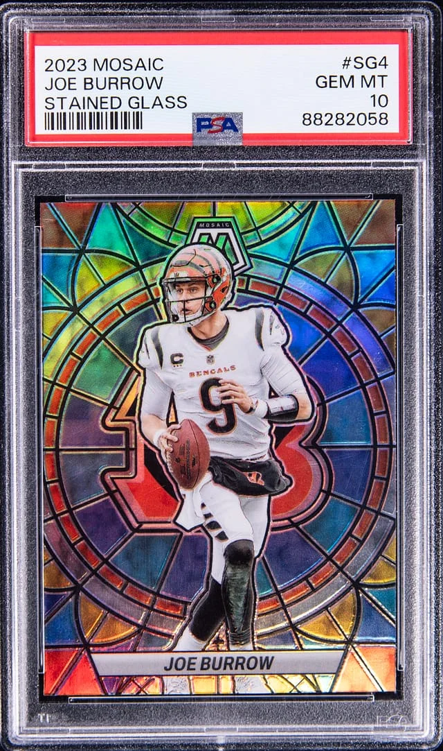 2023 Panini Mosaic Joe Burrow Stained Glass #SG4 card image