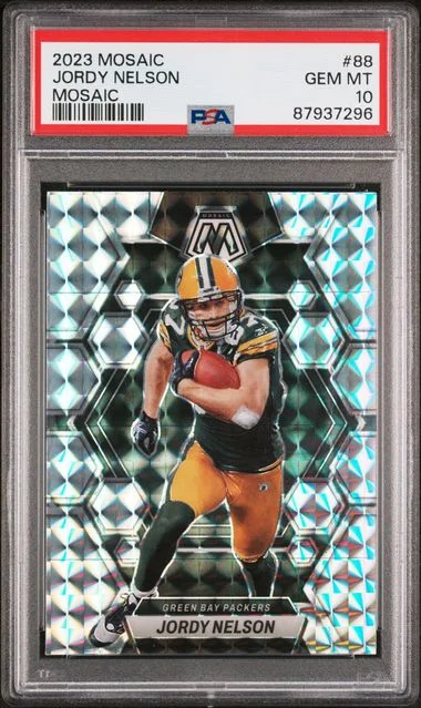 2023 Panini Mosaic Jordy Nelson Silver Mosaic #88 card image