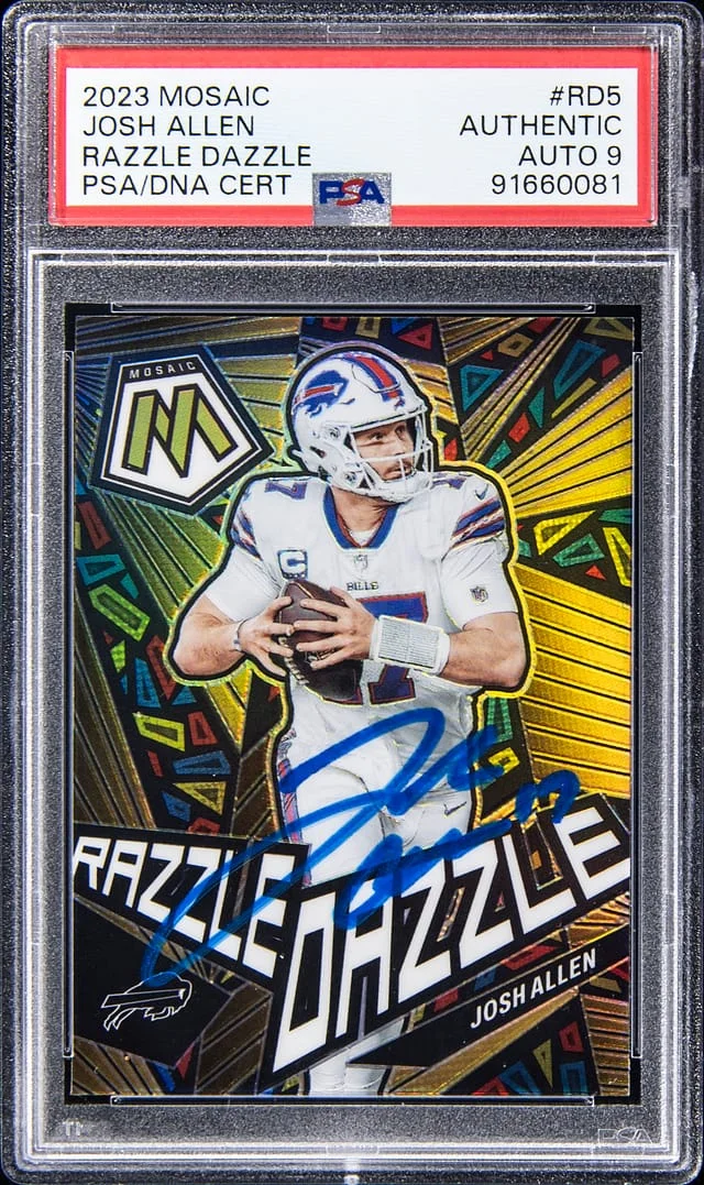 2023 Panini Mosaic Josh Allen Razzle Dazzle #RD-5 card image