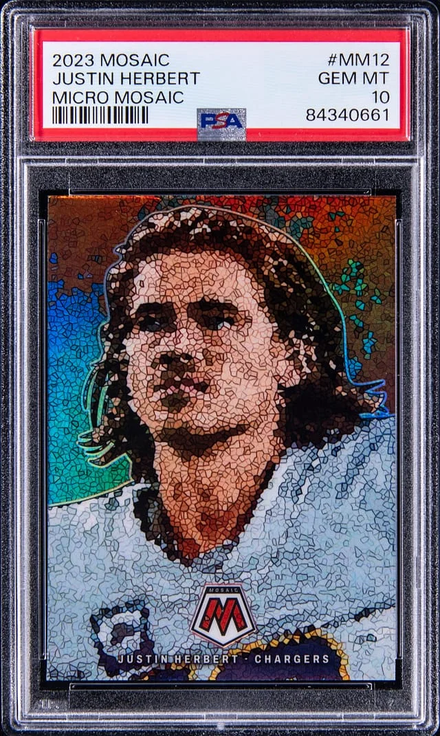 2023 Panini Mosaic Justin Herbert Micro Mosaic #MM12 card image