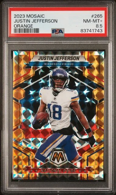 2023 Panini Mosaic Justin Jefferson Orange #265 card image