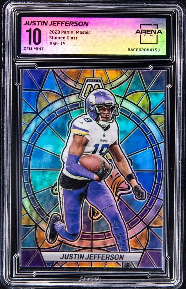 2023 Panini Mosaic Justin Jefferson - AC Stained Glass #SG-15 card image