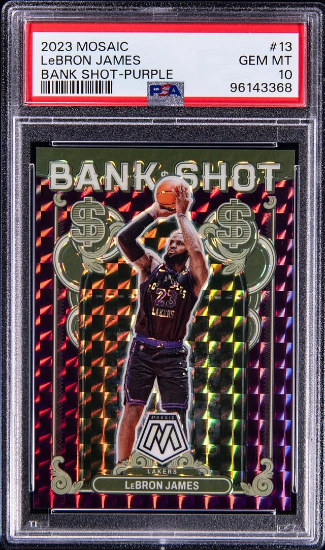2023 Panini Mosaic LeBron James Bank Shot Purple #13 card image