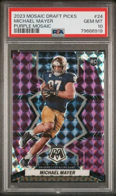 2023 Panini Mosaic Michael Mayer Draft Picks Purple Mosaic #24 card image