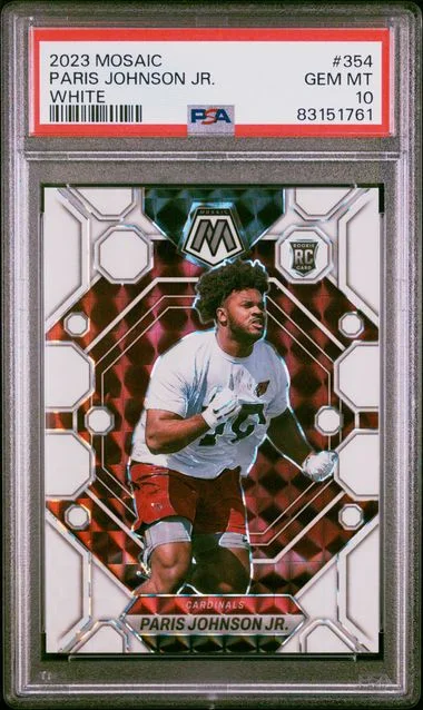 2023 Panini Mosaic Paris Johnson Jr. Autograph-Green Swirl #354 card image