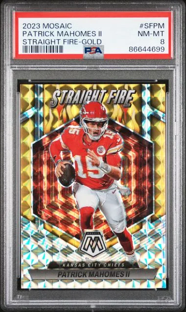 2023 Panini Mosaic Patrick Mahomes Ii Straight Fire #SFPM card image