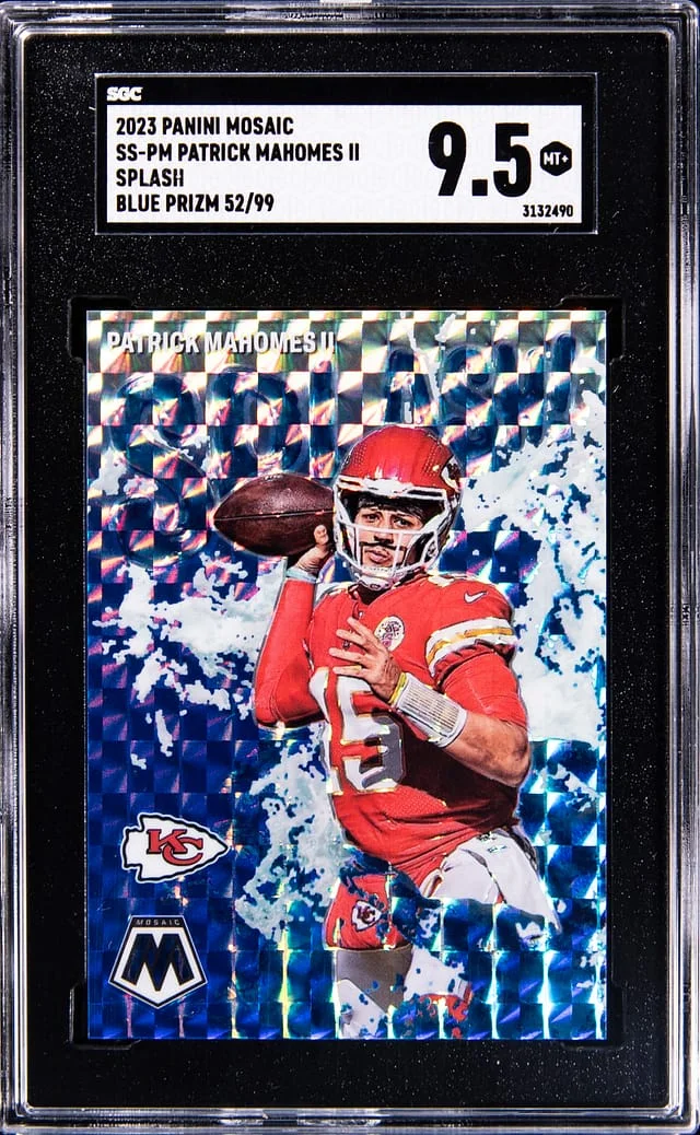 2023 Panini Mosaic Patrick Mahomes II Splash Blue Prizm #SS-PM card image