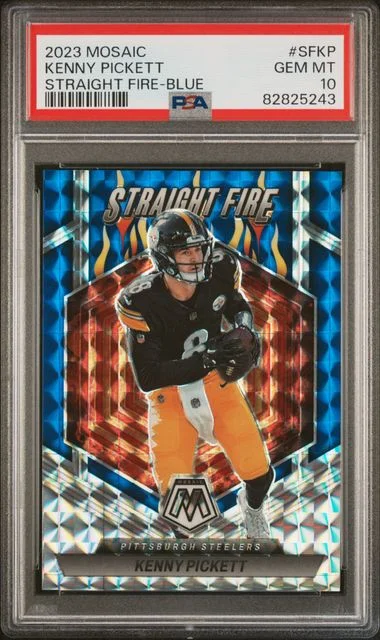 2023 Panini Mosaic Straight Fire Blue Sfkp Kenny Pickett #no-number card image