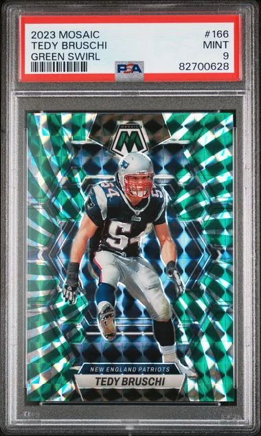2023 Panini Mosaic Tedy Bruschi Green Swirl #166 card image