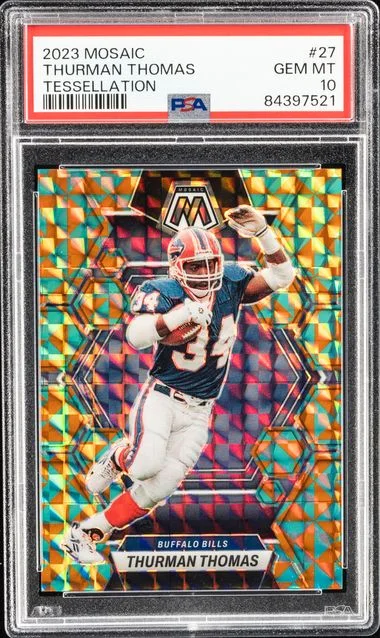 2023 Panini Mosaic Thurman Thomas Tessellation #27 card image