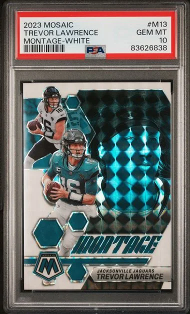 2023 Panini Mosaic Trevor Lawrence Montage White #M13 card image