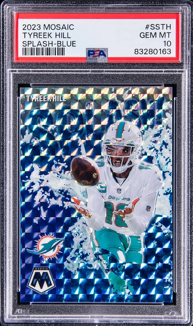 2023 Panini Mosaic Tyreek Hill Splash Blue #SSTH card image