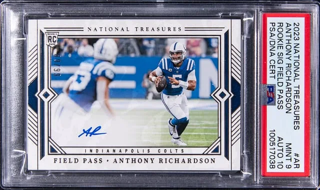 2023 Panini National Treasures Anthony Richardson Signatures Field Pass #FP-AR card image
