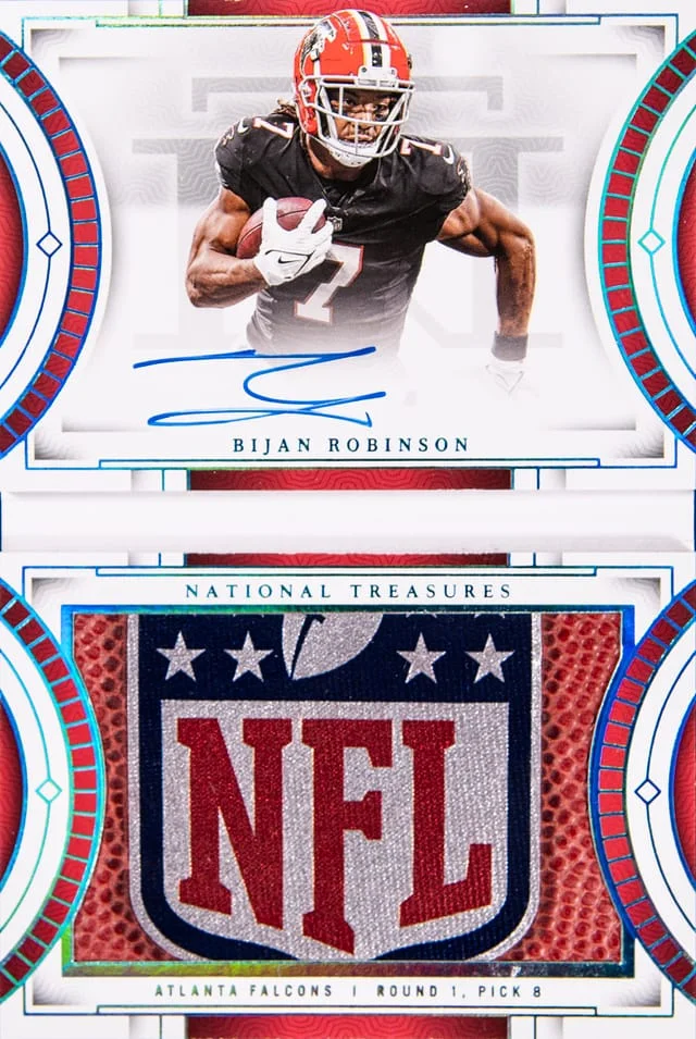 2023 Panini National Treasures Bijan Robinson Jumbo Prime Signatures Booklet Football #RJB-BRN card image