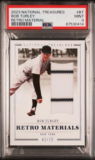2023 Panini National Treasures Bob Turley Game-Used Retro Materials #BT card image