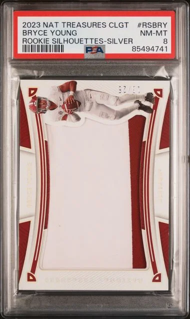 2023 Panini National Treasures Bryce Young Collegiate Silhouettes Silver #RS-BRY card image