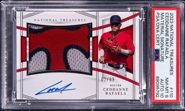 2023 Panini National Treasures Ceddanne Rafaela Material Signature #110 card image