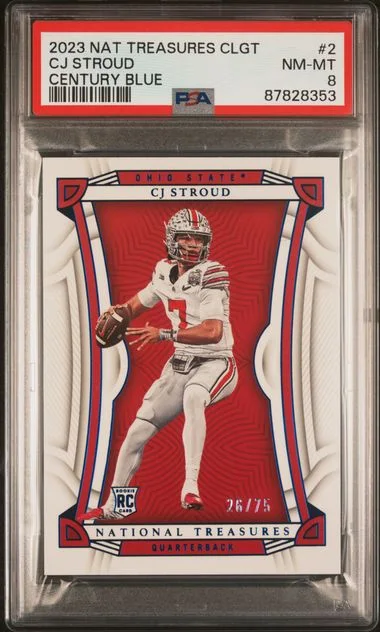 2023 Panini National Treasures C.J. Stroud Collegiate Century Blue #2 card image