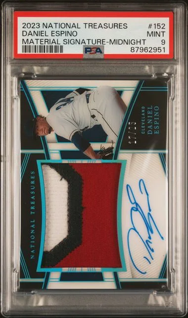 2023 Panini National Treasures Daniel Espino Material Signature-Midnight #152 card image