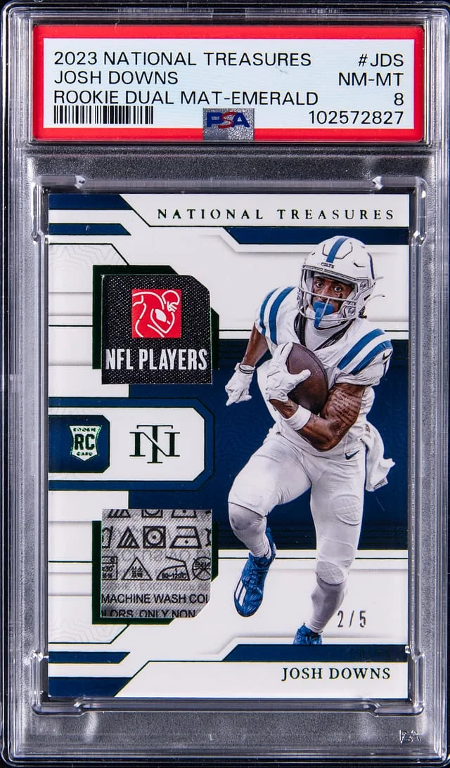 2023 Panini National Treasures Dual Material Emerald Laundry #no-number card image