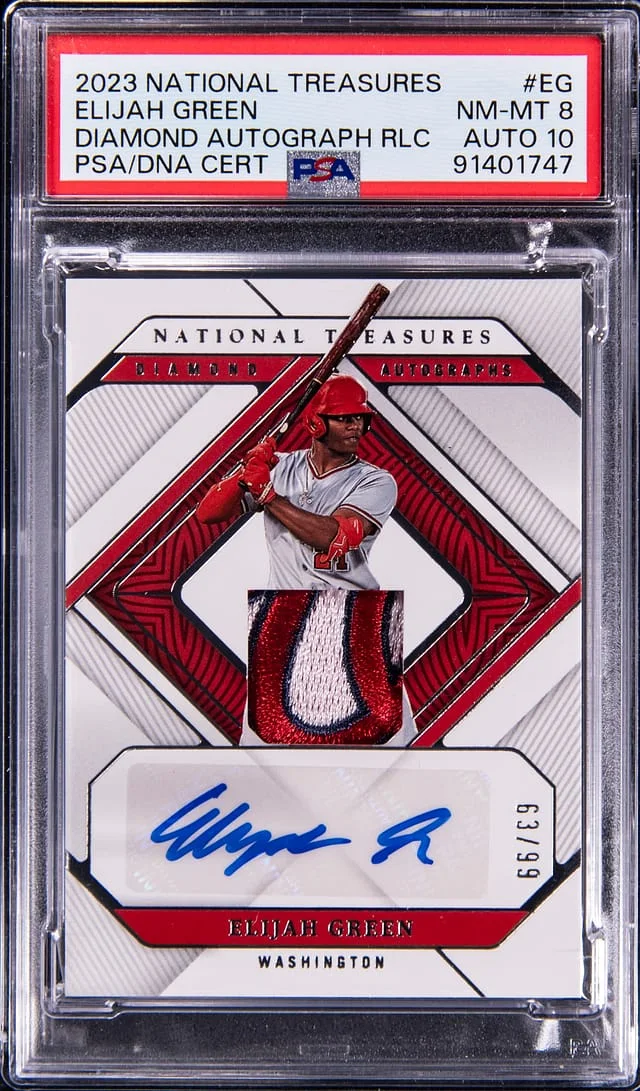 2023 Panini National Treasures Elijah Diamond Autograph Relic #DIA-EG card image