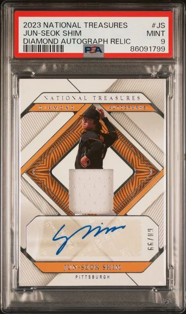 2023 Panini National Treasures Jun-Seok Shim Diamond Autograph Relics #JS card image