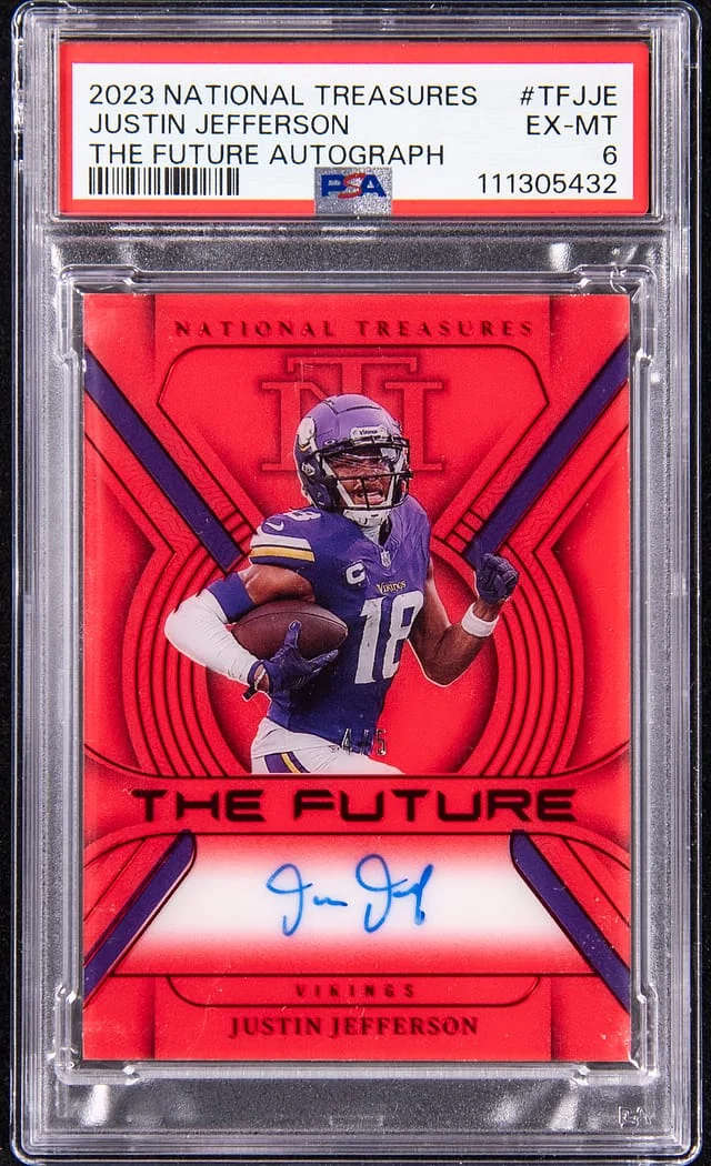 2023 Panini National Treasures Justin Jefferson The Future Autograph #TF-JJE card image