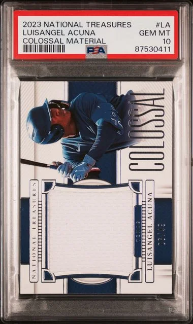 2023 Panini National Treasures Luisangel Acuna Colossal Material #LA card image