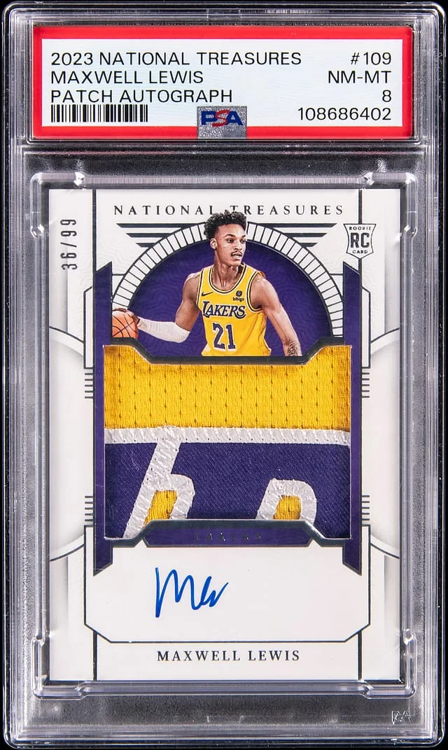 2023 Panini National Treasures Maxwell Lewis Patch Autograph #109 card image