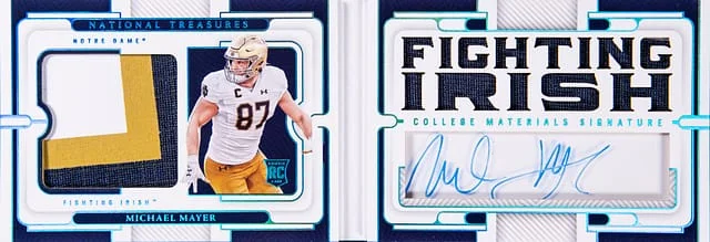 2023 Panini National Treasures Michael Mayer Collegiate College Material Signature #CMSB-MIM card image