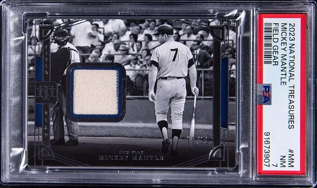 2023 Panini National Treasures Mickey Mantle Field Gear #FG-MM card image